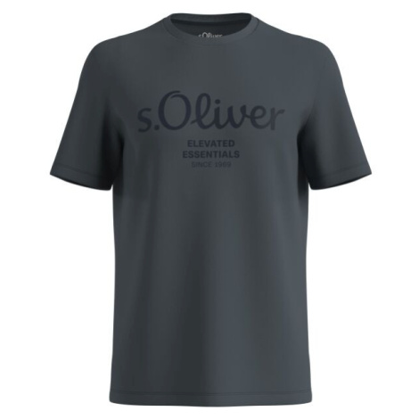 s.Oliver LOGO T-NOOS Pánske tričko, tmavo sivá, veľkosť