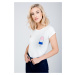 Women's T-shirt with popsicle on a stick - white