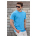 Madmext Men's Turquoise Basic T-Shirt 5268
