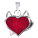 Prívesok zo striebra 925 - červené čertovské srdce a zirkóny
