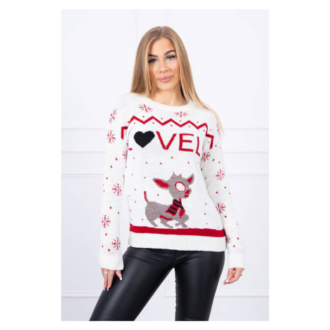 Christmas sweater with ecru inscription