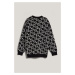 Sveter Karl Lagerfeld Jeans Klj Monogram Jacquard Cardigan Black White Aop