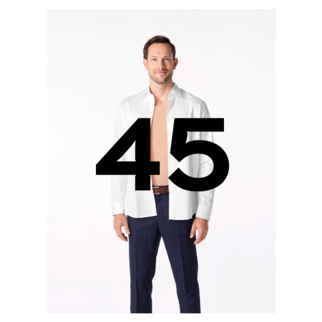 Zvýhodnený balíček - biela pánska košeľa GENT + neviditeľné tričko ARLON - 45