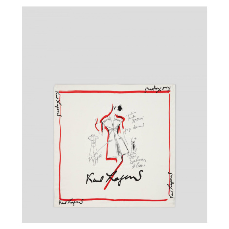Šál Karl Lagerfeld Karl Series Sketch Scarf Biela