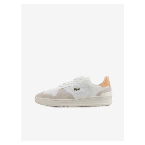 Beige and White Women's Leather Sneakers Lacoste Perf Shot - Women