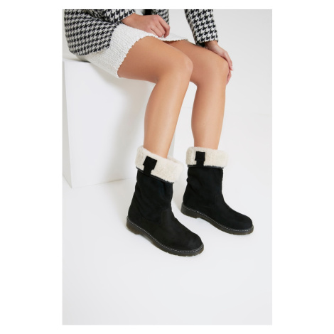 Trendyol Black Faux Fur Detailed Women's Boots & Booties