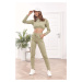 Basic khaki sports tracksuit