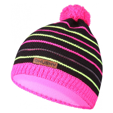 Children's hat Cap 34 black/neon pink Husky