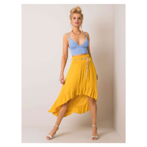 Yellow asymmetrical skirt