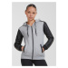 Women's diamond sleeve with zipper hood made of synthetic leather grey/blk