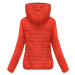 Oranžová dámska bunda s kapucňou (DL011)