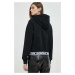 Mikina Karl Lagerfeld dámska, čierna farba, s kapucňou, jednofarebná