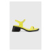 Kožené sandále Vagabond Shoemakers INES dámske, zelená farba, na podpätku