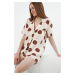 Trendyol Beige Polka Dot Viscose Woven Pajama Set