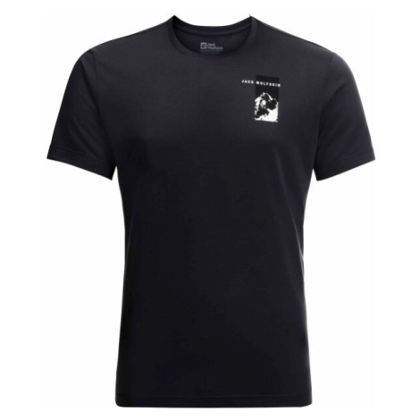 Jack Wolfskin VONNAN S/S GRAPHIC T M Pánske tričko, čierna, veľkosť