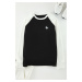 Trendyol Black Oversize/Wide Cut Raglan Sleeve Print Detailed Sweatshirt