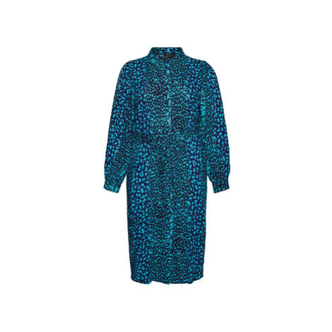 Vero Moda Curve Košeľové šaty Kittie 10278551 Modrá Regular Fit