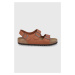 Kožené sandále Birkenstock Milano pánske, hnedá farba