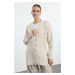 Trendyol Beige Soft Texture Button Detailed Knitwear Cardigan