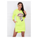 Dress with a longer back and colorful yellow neon print