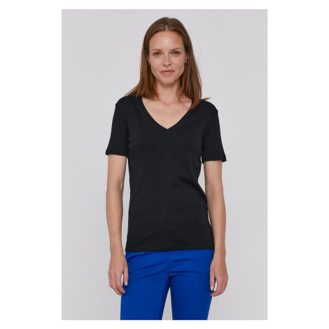 Bavlnené tričko United Colors of Benetton čierna farba