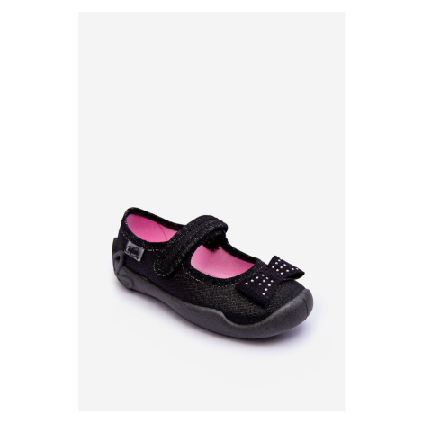 Children's slippers Ballerina bow Befado Black