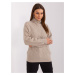 Dark beige women's sweater with cuffs