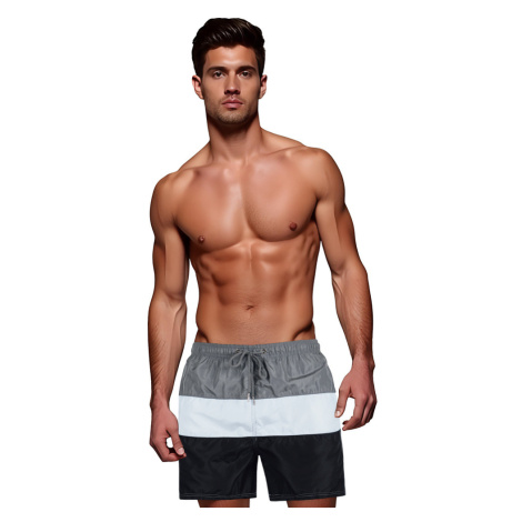 Spodenki męskie kąpielowe szaro-białe Dstreet