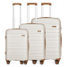 Súprava 3 cestovných kufrov Kono Elegant - béžovo-hnedá - PP - 50 L / 77 L / 110 L