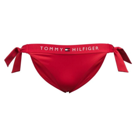 Tommy Hilfiger TH ORIGINAL-SIDE TIE CHEEKY BIKINI Dámsky spodný diel plaviek, červená, veľkosť