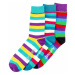 Meatfly 3 PACK - pánske ponožky Dark Small Stripe socks S19 Multi pack 39-42