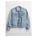 Modrá pánská džínová bunda distressed icon denim jacket GAP