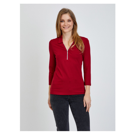 Red T-Shirt with Three-Quarter Sleeve ORSAY - Women