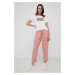 Nohavice Pepe Jeans Jynx dámske, ružová farba, strih cargo, vysoký pás