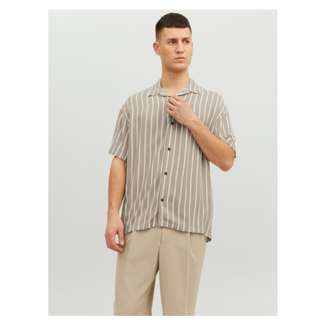 Jack&Jones Košeľa Jeff 12220423 Béžová Relaxed Fit Jack & Jones