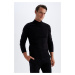 DEFACTO Black Slim Fit Slim Cut Half Turtleneck Knitwear Sweater