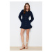 Trendyol Navy Blue Button Detailed Mini Woven Shirt Dress