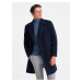 Ombre Men's double-breasted lined coat - navy blue