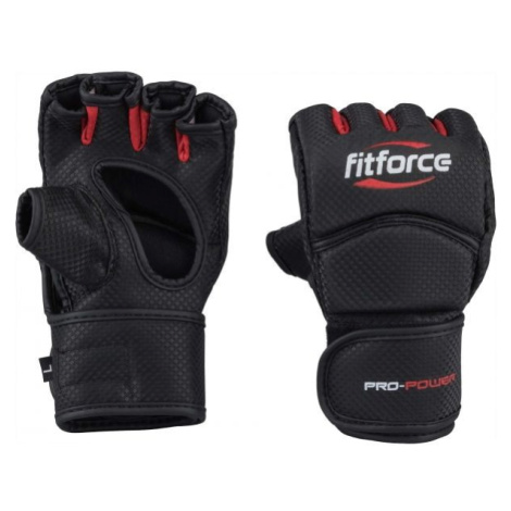 Fitforce PRO POWER MMA bezprstové rukavice, čierna, veľkosť