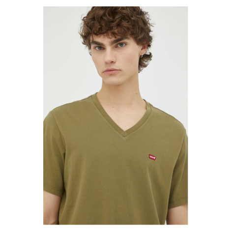 Bavlnené tričko Levi's zelená farba, jednofarebné Levi´s