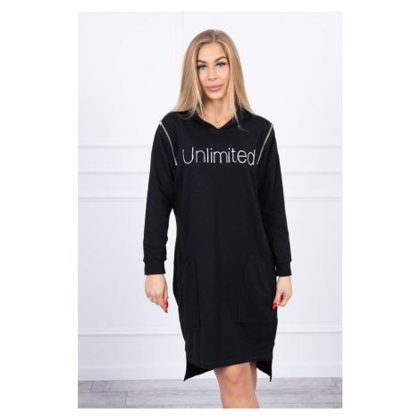 Dress with unlimited black inscription