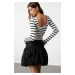 Trendyol White*001 Striped Backless Slim/Fitting Regular/Normal Length Knitted Blouse