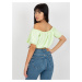 LIMETKOVÝ CROP TOP SO SPADNUTÝMI RUKÁVMI EM-BZ-HS-20-257.40X-LIMON