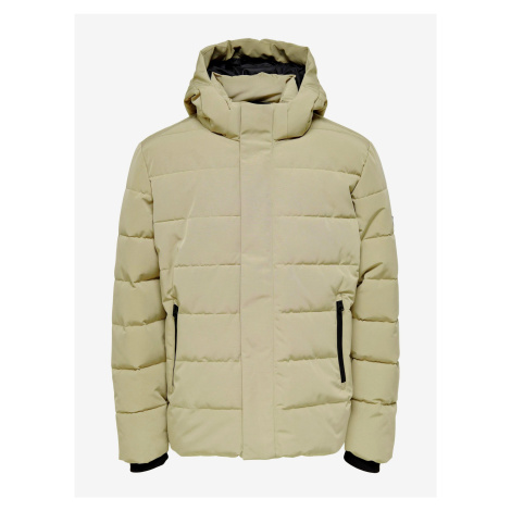 Cream Winter Jacket ONLY & SONS Cayson - Men