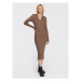 Remain Úpletové šaty Refined Merino Wool RM1734 Hnedá Slim Fit