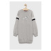 Dievčenské bavlnené šaty Tommy Hilfiger šedá farba, midi, rovný strih