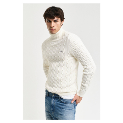 ROLÁK GANT COTTON CABLE TURTLE NECK CREAM