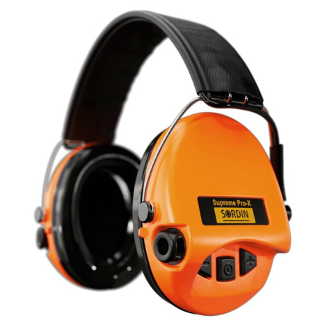 Elektronické chrániče sluchu Supreme Pro-X Sordin®, kožený náhlavník – Oranžová