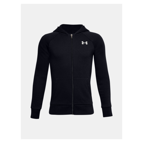 Čierna mikina Under Armour UA RIVAL COTTON FZ HOODIE