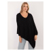 Black asymmetric sweater with neckline OCH BELLA